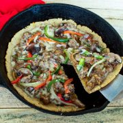 A #wholesome #KetoBreakfastPizza recipe made for the #gestationaldiabetesdiet with only 12 total carbs per serving: 5 ingredients and ready in 25 minutes! Also #GlutenFree, #GrainFree, #SugarFree and #Vegetarian. thegestationaldiabetic.com