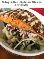3 Ingredient Salmon Dinner in 10 minutes with only 17 carbs! thegestationaldiabetic.com