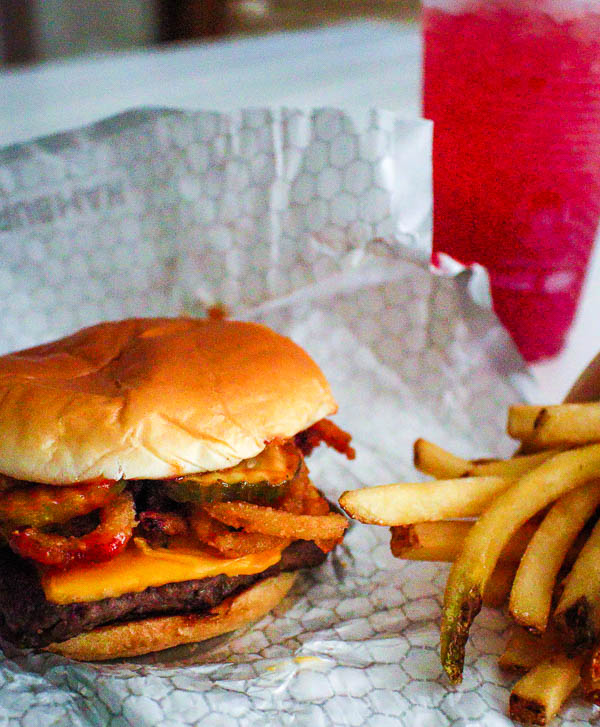 Wendy's burger fries and drink