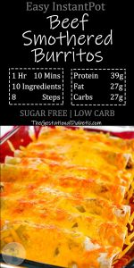 easy instantpot beef smothered burritos with nurtrition and recipe info