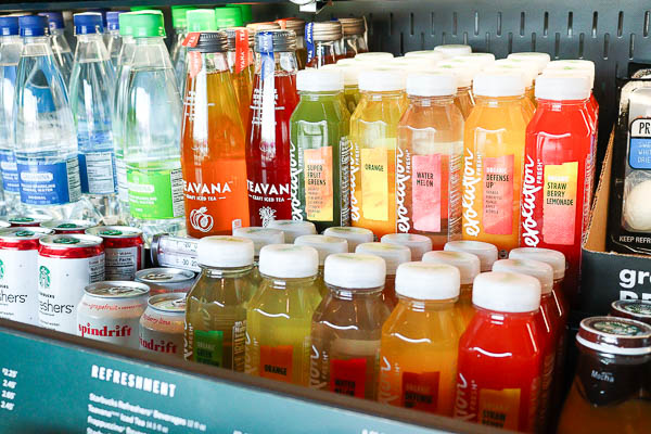 bottled drinks in case at starbucks