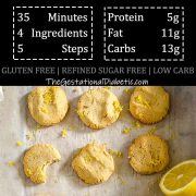 overhead view of healthy soft baked lemon cookies for diabetics