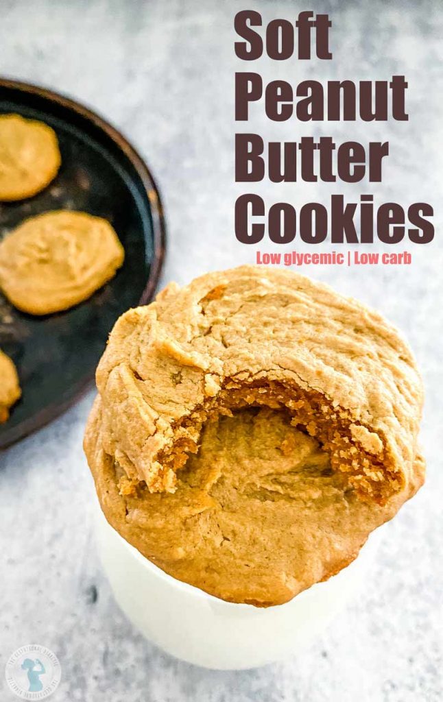 close up of soft peanut butter cookies displayed
