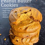 5 peanut butter cookies stacked